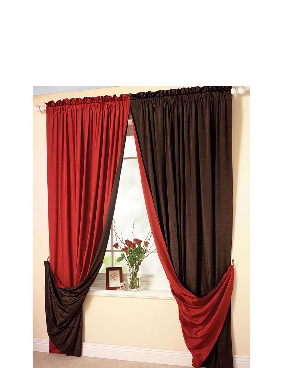 Reversible Silk Slot Top Curtain - Home Living Room | Chums