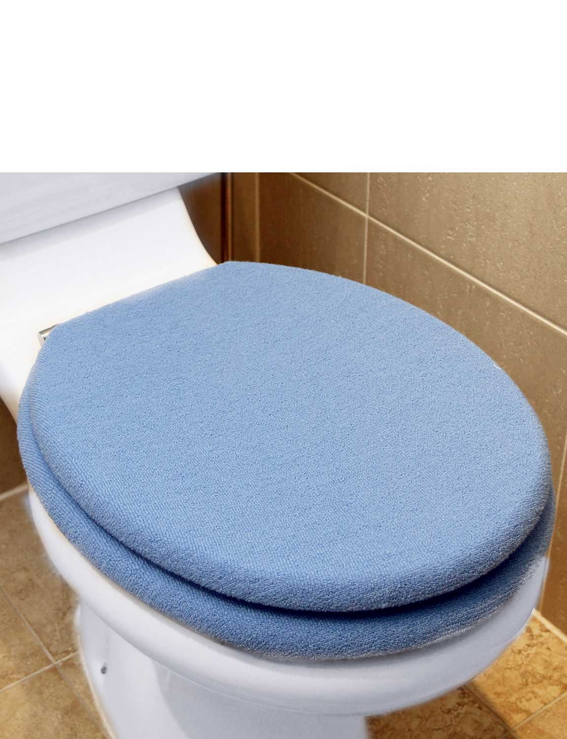 blue toilet lid
