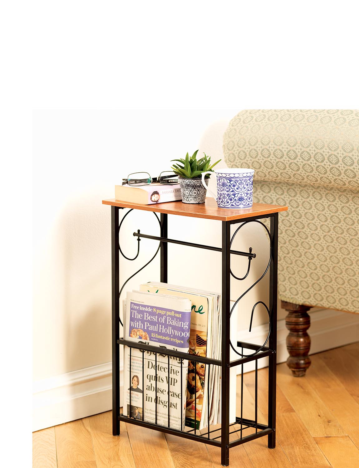 Sofa Side Table With Magazine Rack | Chums