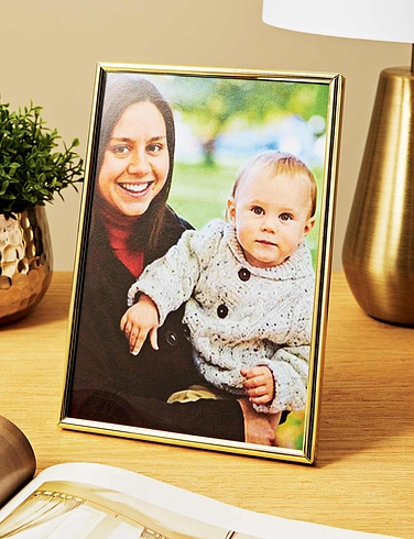 Large Brass Finish Photo Frame