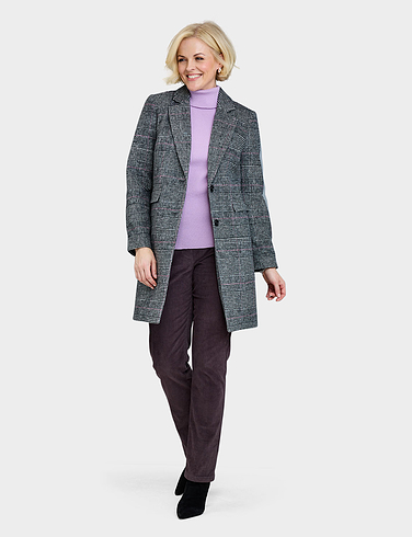 Two Button Check Design Coat