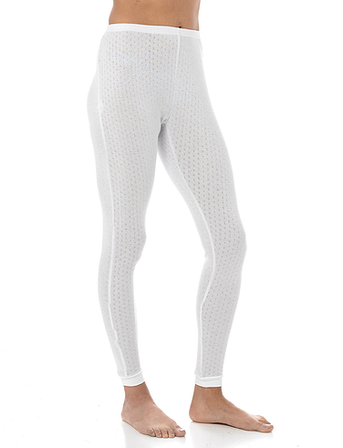 Skims Womens Cream Plus Size Logo Cotton Thermal Legging Pointelle Pants  Size 4X