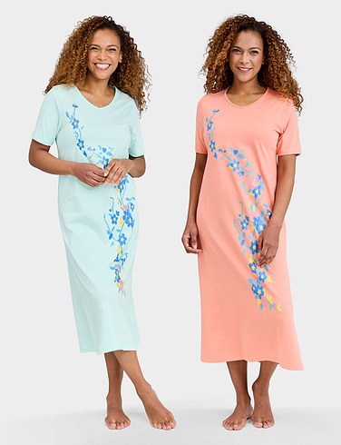 2 Pack Placement Print Nightdress