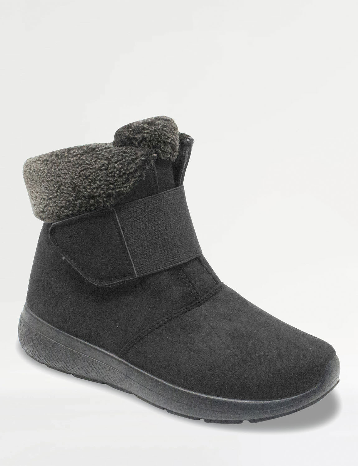 Dr Keller Wide Fit Touch Fasten Sherpa Trim Boot | Chums