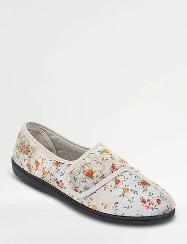 Dr Keller Floral Print Touch Fasten Slipper