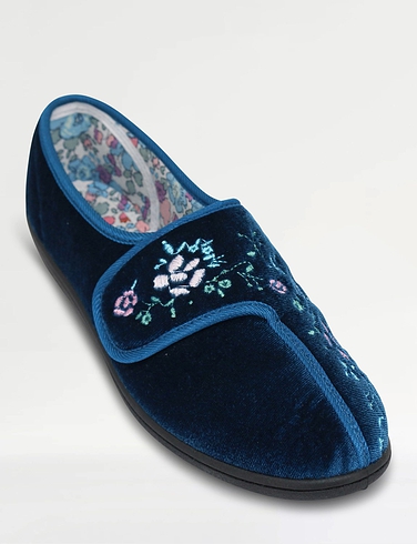 Dr Keller Embroidered Touch Fasten Slipper