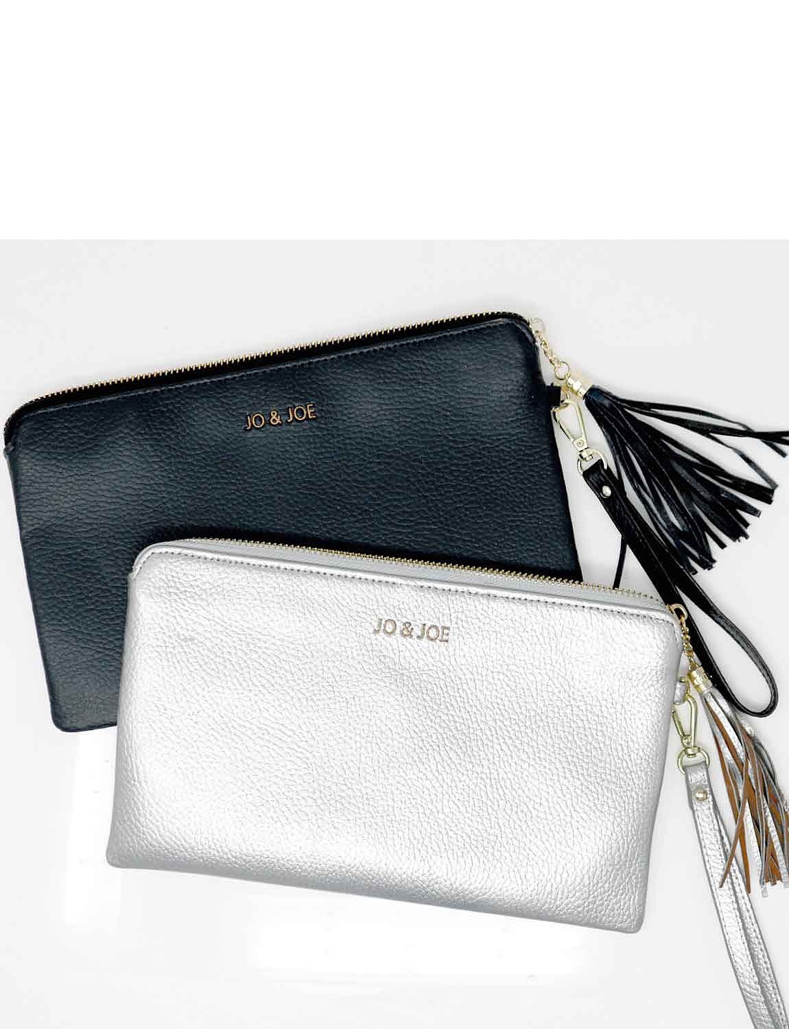 navy clutch bag with wrist strap