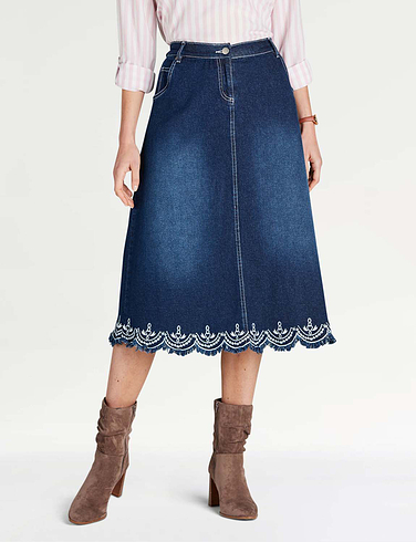 Embroidered Hem Skirt