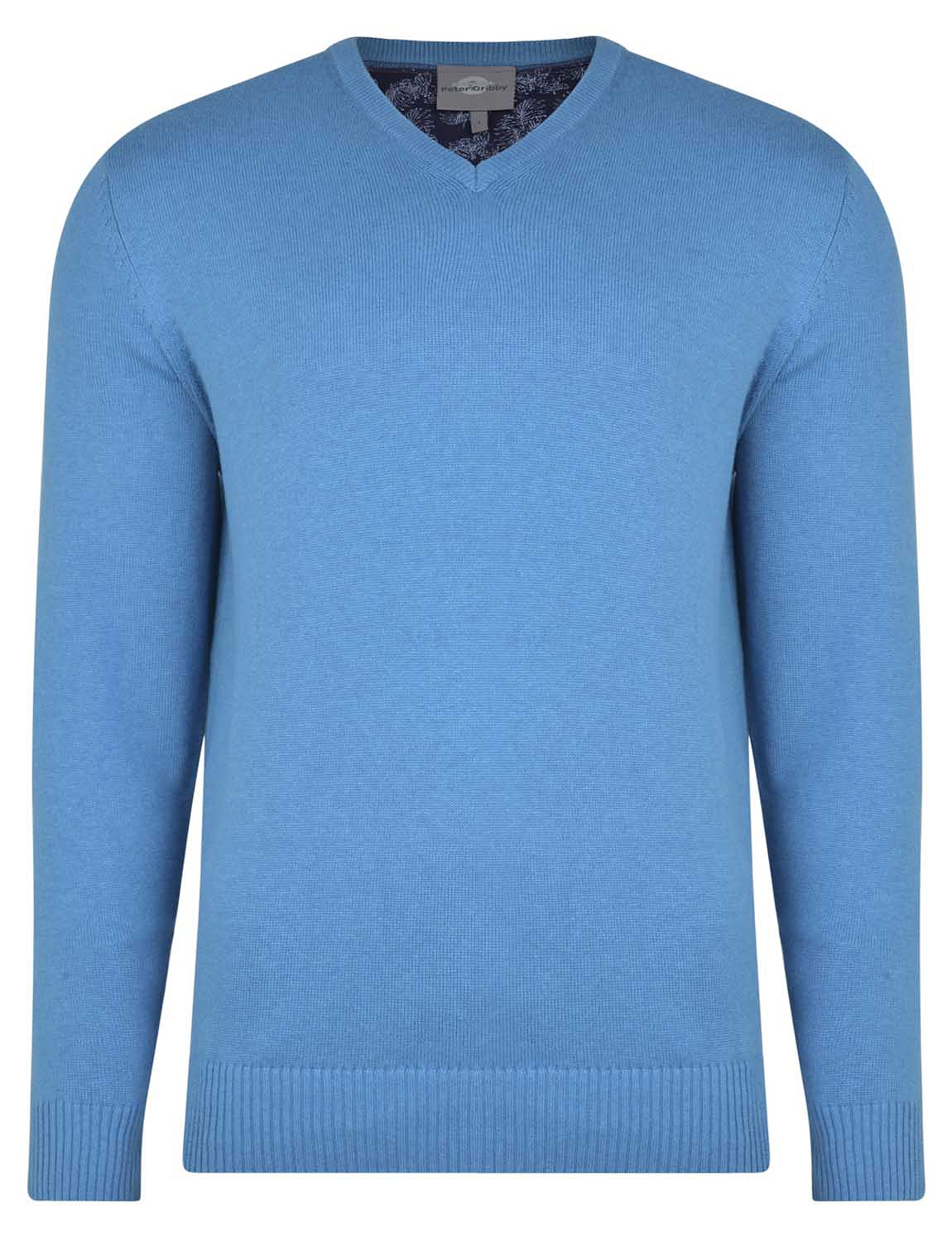 Peter Gribby Premium Combed Cotton V Neck Jumper | Chums