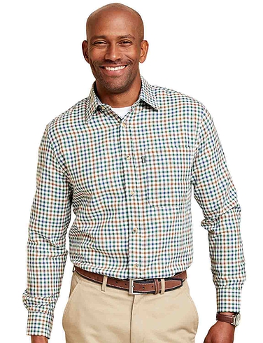 Men's Long Sleeve Shirt—Woodland Brown—WW HUNT