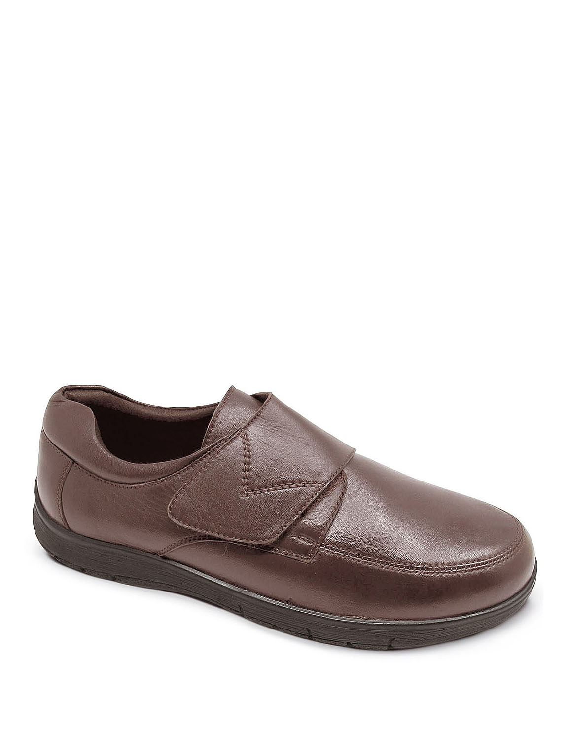 Leather Touch Fasten Wide Fit Shoe | Chums