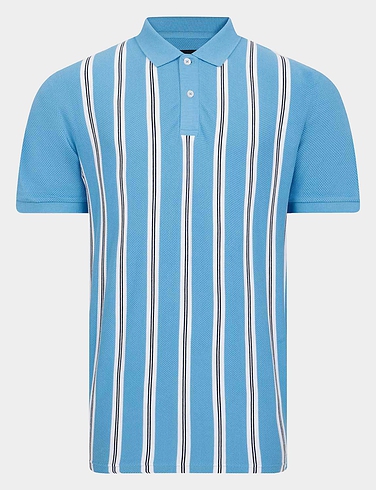 Lizard King Vertical Stripe Bubble Polo With Tipping