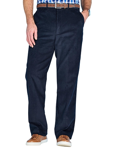 2 Pack Men's Elastic Waist Pull-On Trousers Bundle - Navy/Grey